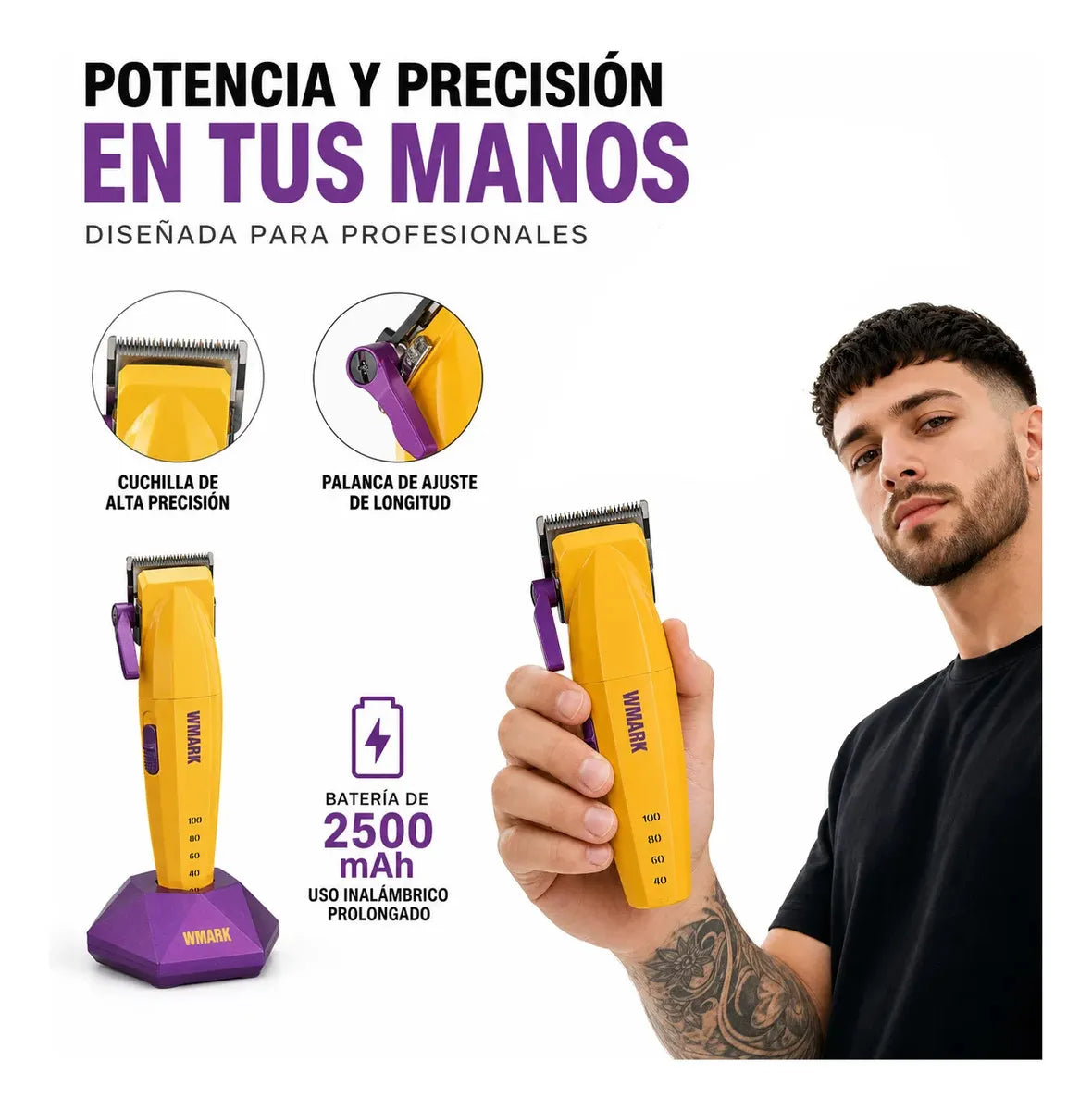 Combo Wmark NG-8636 Clipper y Trimmer Inalambrico