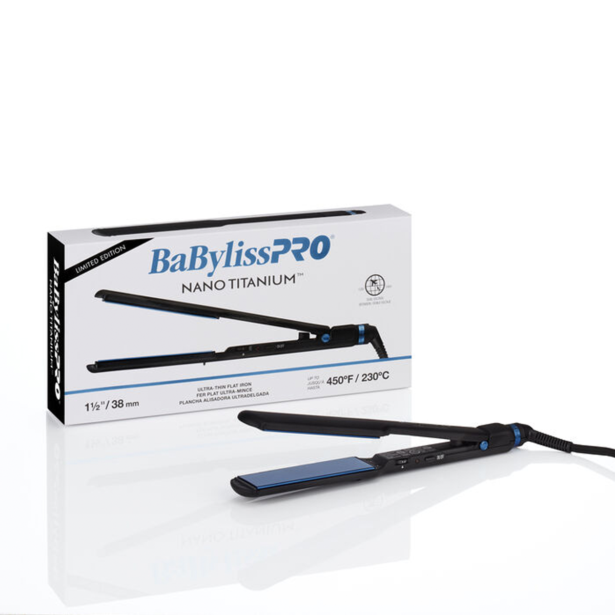 Plancha BabylissPRO NanoTitanium Edition Limited Negra y Azul 1″ Ultrafina