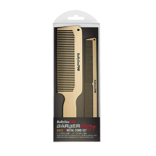 Set de 2 peines Metal BabylissPro Barber - Gold
