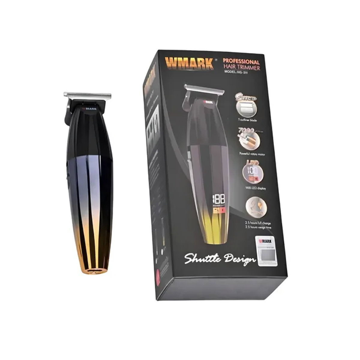 Trimmer Inalámbrica WMARK Shuttle Desing Golden